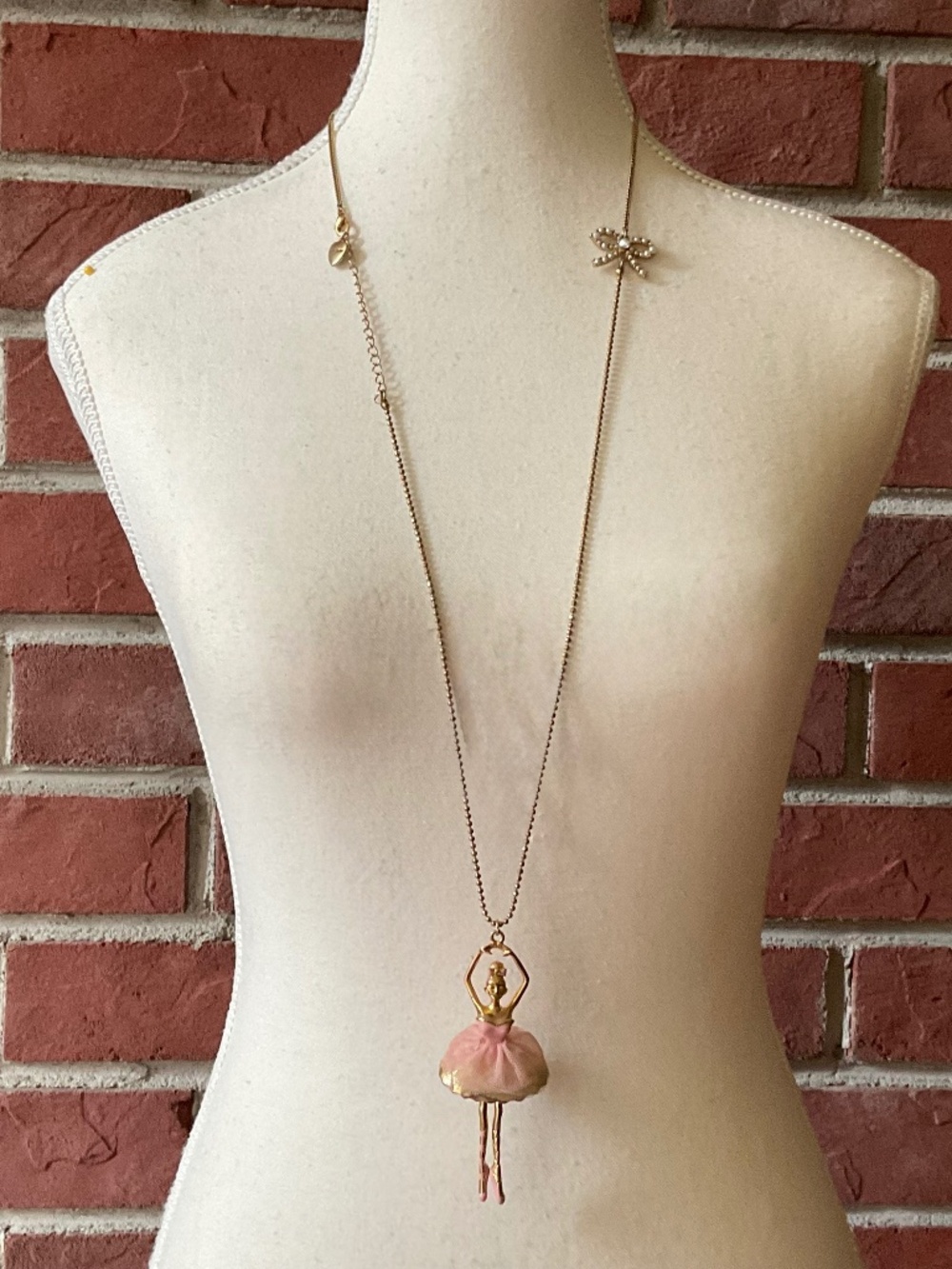 Betsey Johnson Rare Long Ballerina Pendant Necklace Limited Run Collection